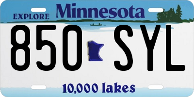 MN license plate 850SYL