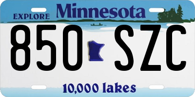 MN license plate 850SZC