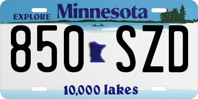 MN license plate 850SZD