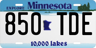 MN license plate 850TDE