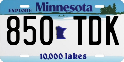 MN license plate 850TDK