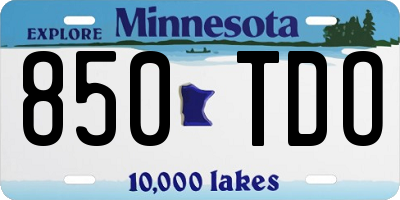 MN license plate 850TDO