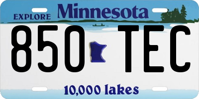 MN license plate 850TEC