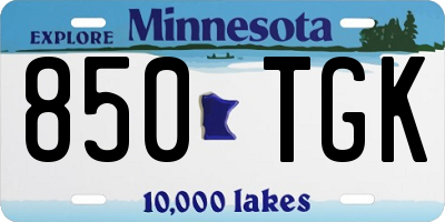 MN license plate 850TGK