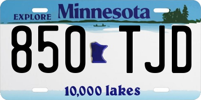 MN license plate 850TJD