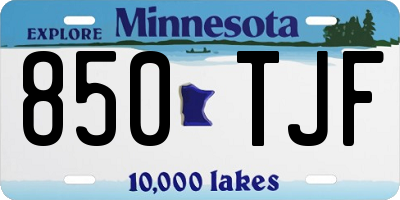 MN license plate 850TJF