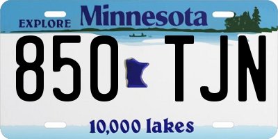 MN license plate 850TJN