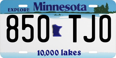 MN license plate 850TJO