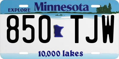 MN license plate 850TJW
