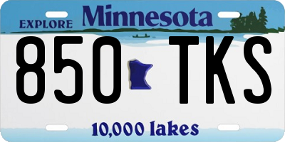MN license plate 850TKS