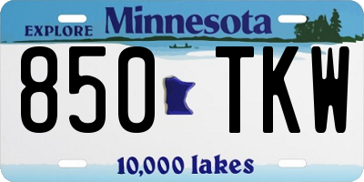 MN license plate 850TKW