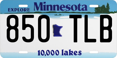 MN license plate 850TLB