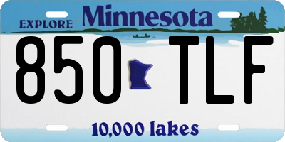 MN license plate 850TLF