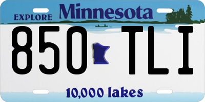 MN license plate 850TLI