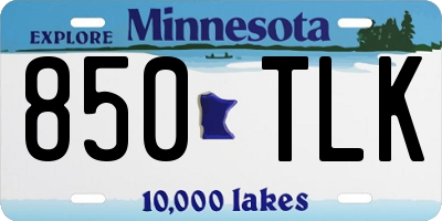 MN license plate 850TLK