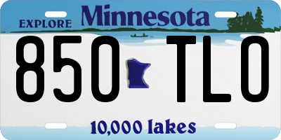 MN license plate 850TLO