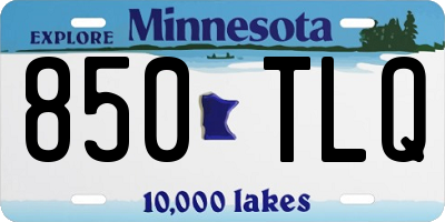 MN license plate 850TLQ