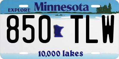 MN license plate 850TLW