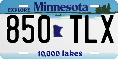 MN license plate 850TLX