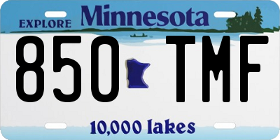MN license plate 850TMF