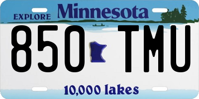 MN license plate 850TMU