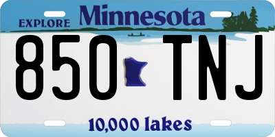 MN license plate 850TNJ