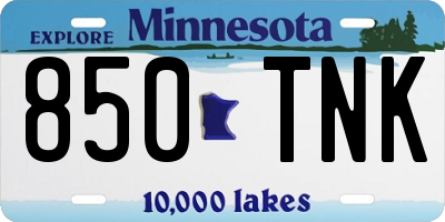 MN license plate 850TNK