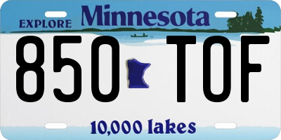 MN license plate 850TOF