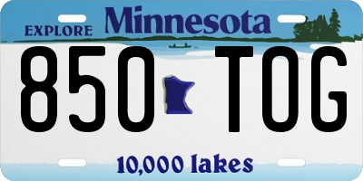 MN license plate 850TOG