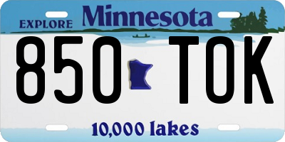 MN license plate 850TOK