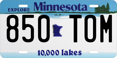 MN license plate 850TOM