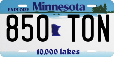 MN license plate 850TON