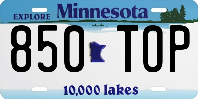 MN license plate 850TOP