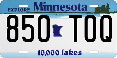 MN license plate 850TOQ