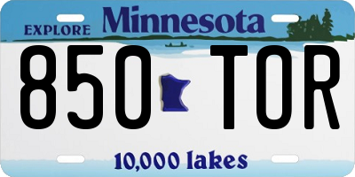 MN license plate 850TOR