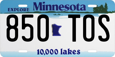 MN license plate 850TOS