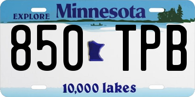 MN license plate 850TPB