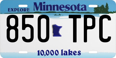 MN license plate 850TPC