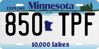 MN license plate 850TPF