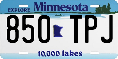 MN license plate 850TPJ