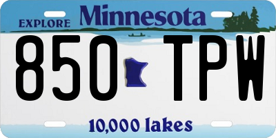 MN license plate 850TPW