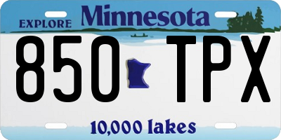 MN license plate 850TPX
