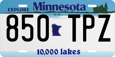 MN license plate 850TPZ