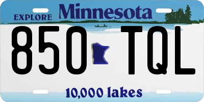 MN license plate 850TQL
