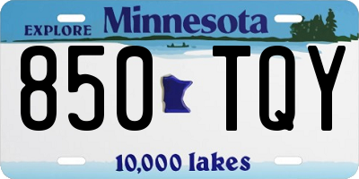 MN license plate 850TQY