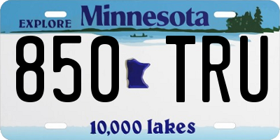 MN license plate 850TRU