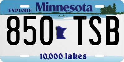 MN license plate 850TSB