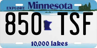 MN license plate 850TSF