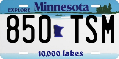 MN license plate 850TSM
