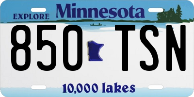 MN license plate 850TSN